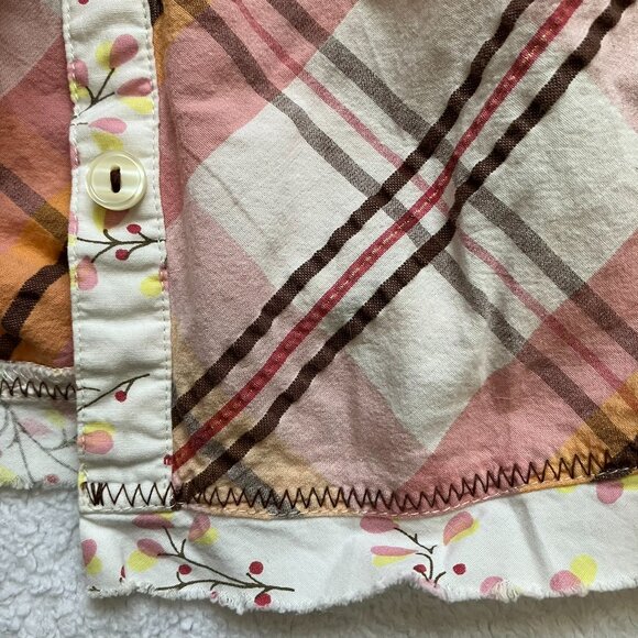 Old Navy 3T Toddler Button-Up Shirt | Pink & Orange Plaid Floral | GUC - Picture 14 of 16